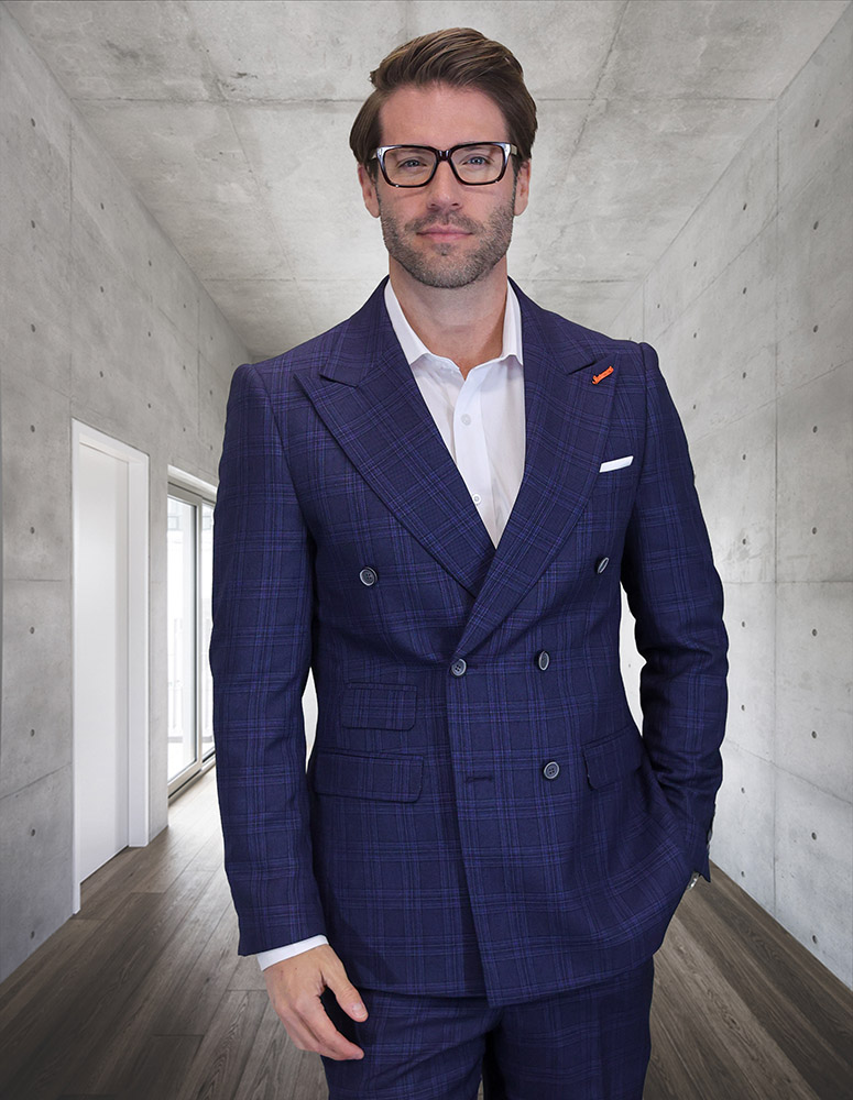 STATEMENT CONFIDENCE SUPER 200'S ITALIAN WOOL DOUBLE BREASTED SUIT
