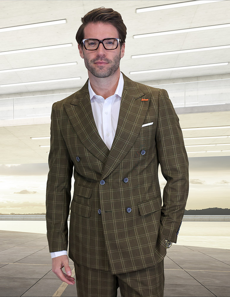 STATEMENT CONFIDENCE SUPER 200'S ITALIAN WOOL DOUBLE BREASTED SUIT 