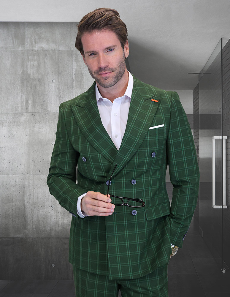 STATEMENT CONFIDENCE SUPER 200'S ITALIAN WOOL DOUBLE BREASTED SUIT 
