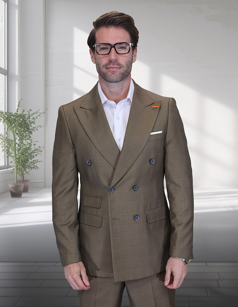 STATEMENT CONFIDENCE SUPER 200'S ITALIAN WOOL DOUBLE BREASTED SUIT 