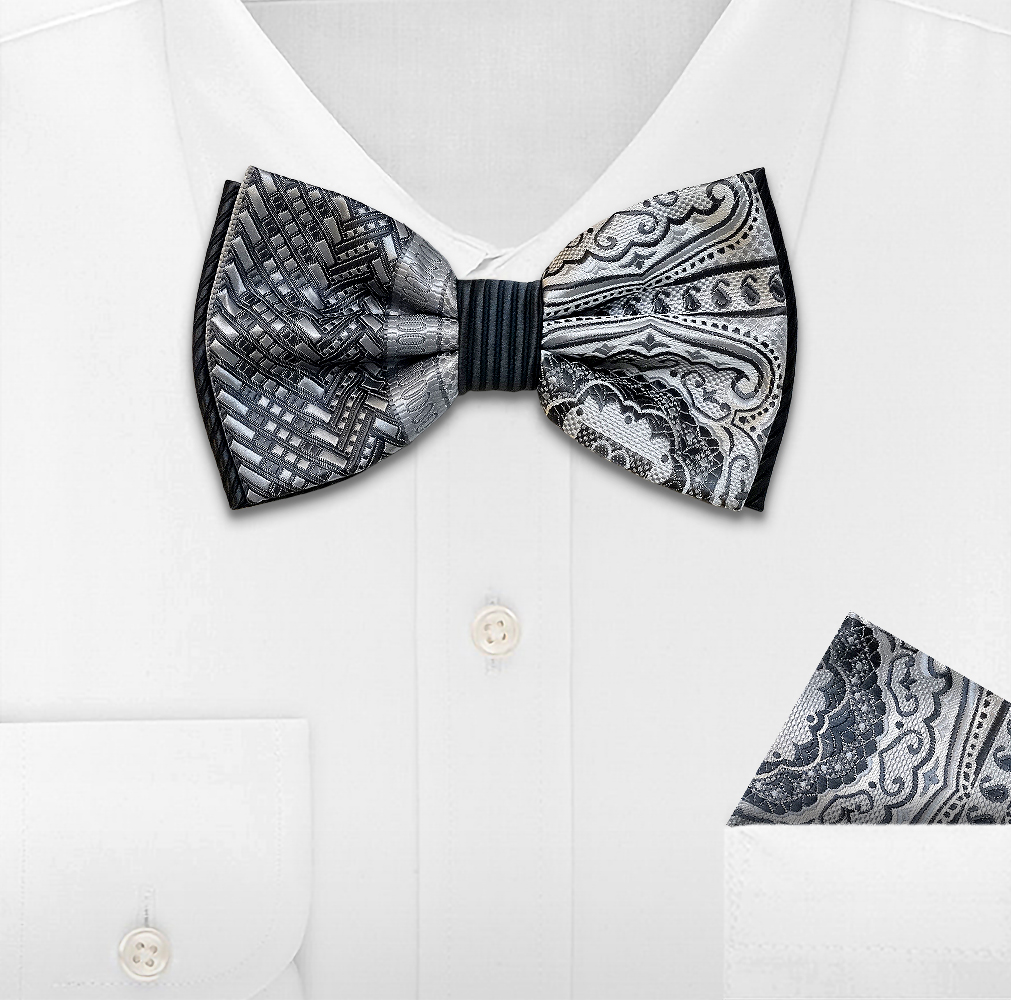 SH-900-GRAY BOW TIE SET