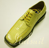 5879 MENS YELLOW LACE UP DRESS SHOES IT'S ONE OF A KIND 