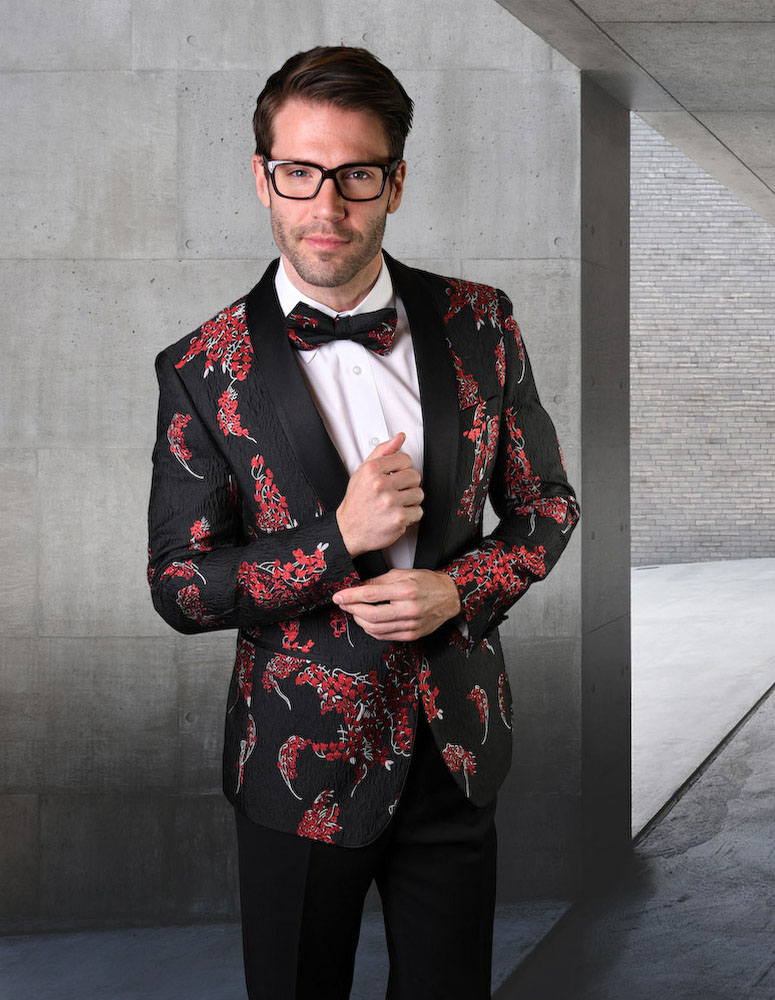  High quality fancy Italian woven jacket with with matching bow tie