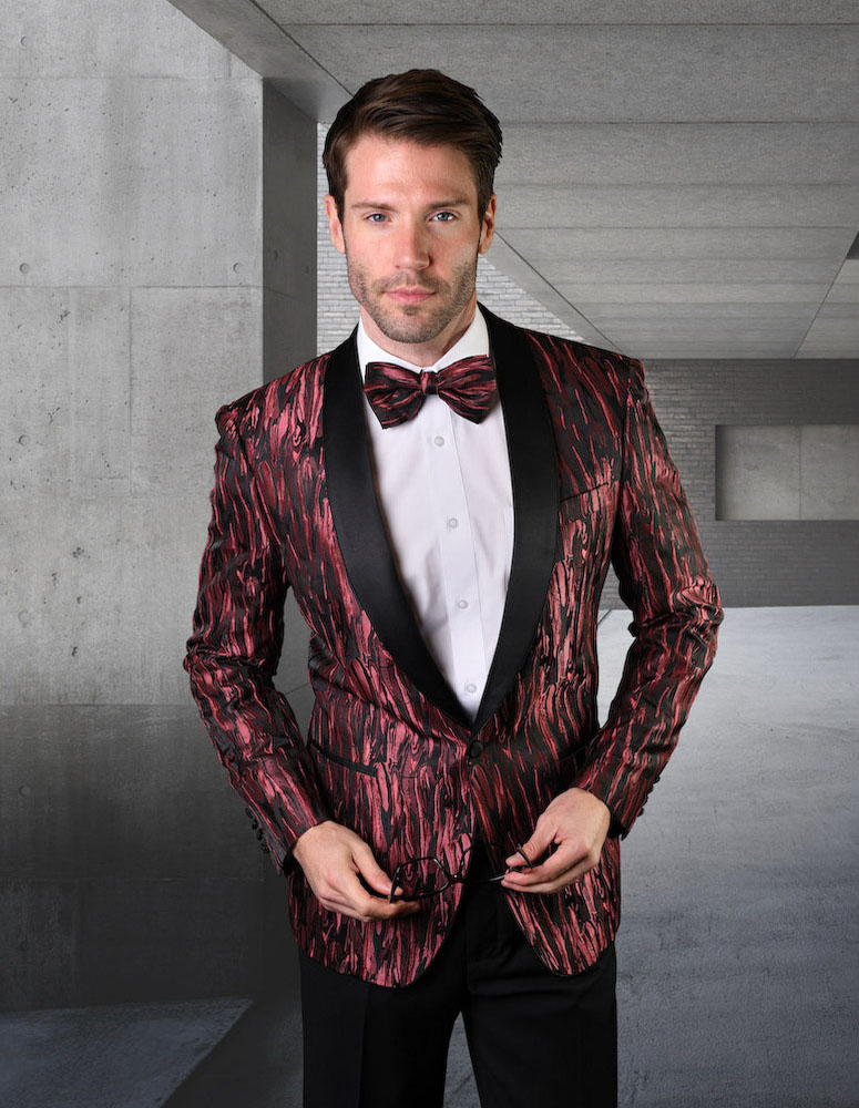  High quality fancy Italian woven jacket with with matching bow tie