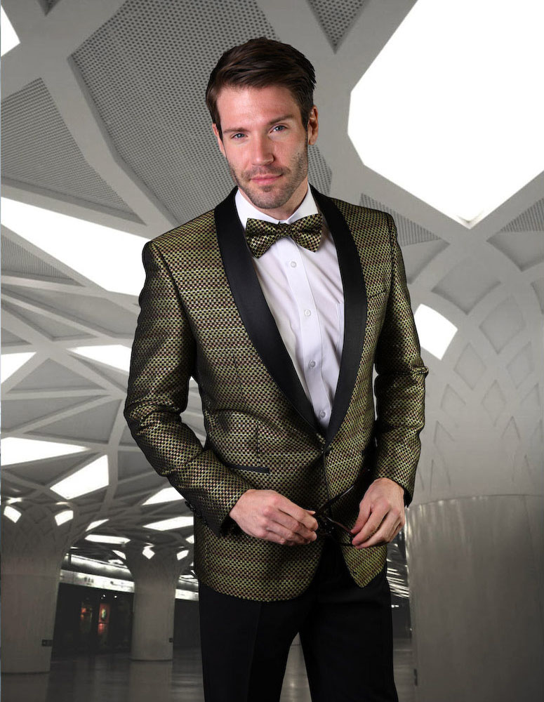  High quality fancy Italian woven jacket with with matching bow tie 