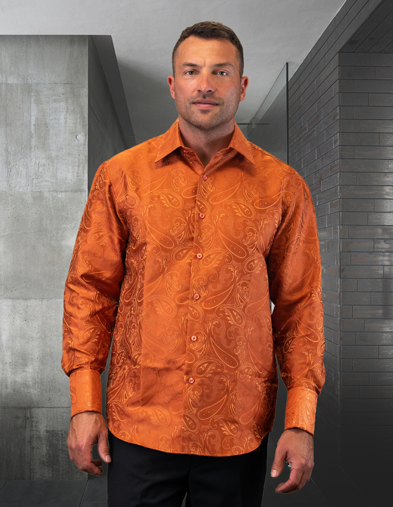 HIGH QUALITY LONG SLEEVES WOVEN DRESS SHIRT WITH MATCHING CUFF LINK 