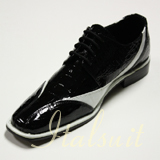 5754 MENS BLACK WITH WHITE LACE UP DRESS SHOES IT'S ONE OF A KIND 